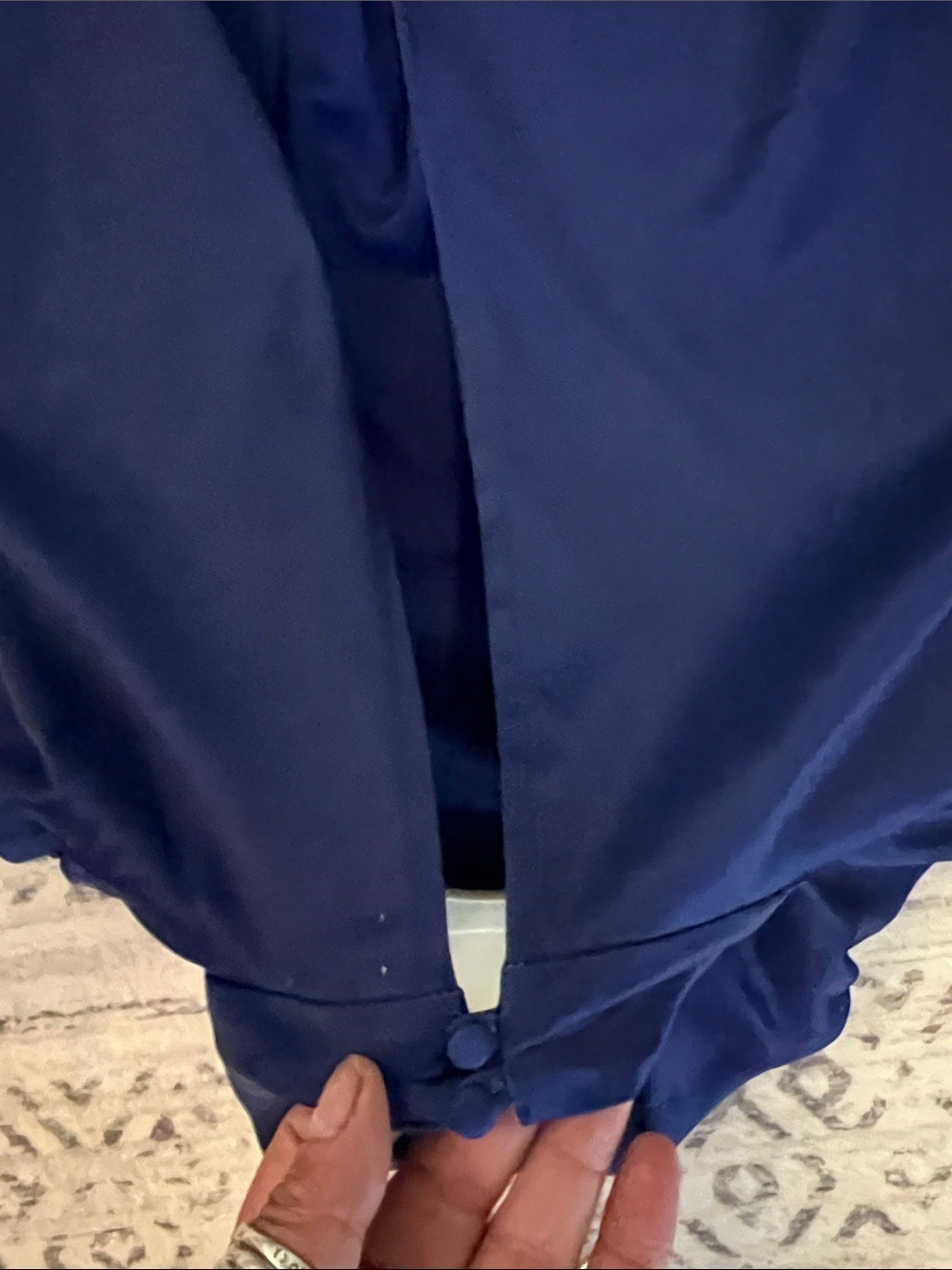 Donna Karan Sleeveless Navy Blue Wide-Leg Jumpsuit - Picture 6 of 8